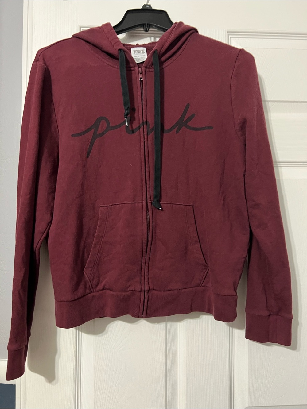 PINK Victoria's Secret Maroon Full-Zip Hoodie